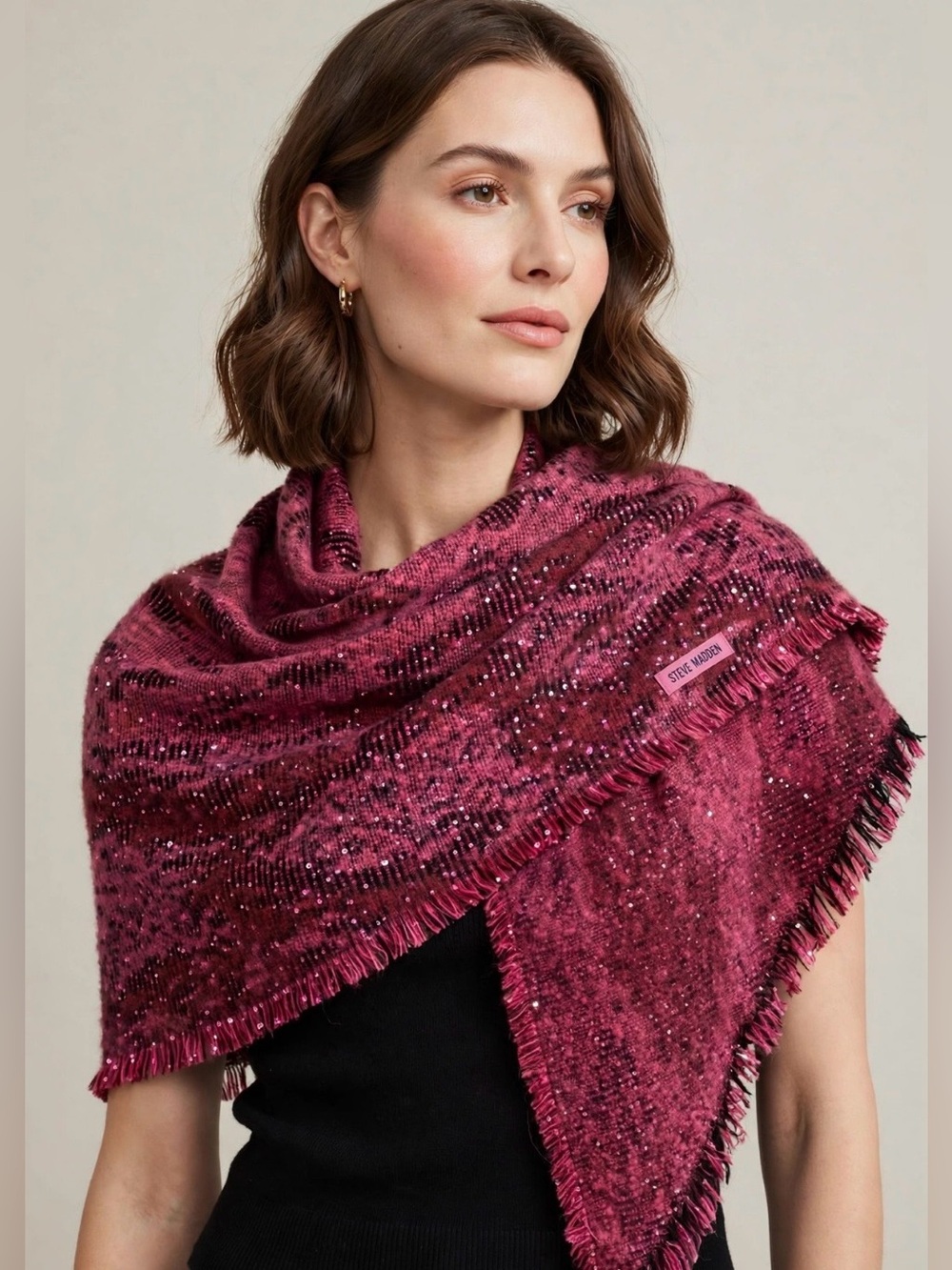 Steve Madden Sequin Oversized Blanket Scarf